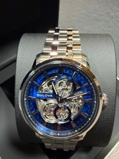 BULOVA - Orologio Da Polso Uomo Man Skeleton solo tempo Sutton Blu 96A331