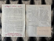GABRIELE D'ANNUNZIO - INSIEME RIGUARDANTE IMPRESA MAGGIO 1917 AUTOGRAFO ROSSO