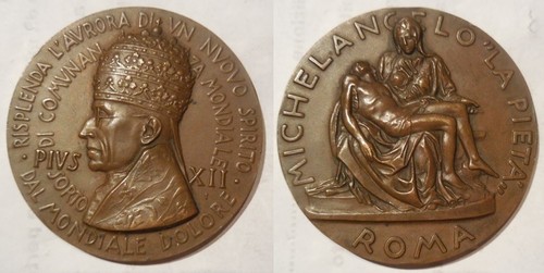 Medaglia vaticana papa pio - vaticana, xii