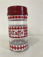 FERRERO NUTELLA BARATTOLO CONTENITORE VASO IN VETRO CAFFE COLORE ROSSO ANNI 70