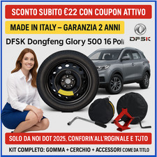 🚗 Ruotino per DFSK Dongfeng Glory 500 16 Pollici 5 Fori Cric Chiave Sacca dot25
