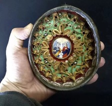 ANCIENT BIG BRASS RELIQUARY