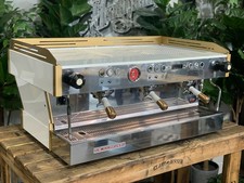 LA MARZOCCO LINEA PB 3 GRUPPO BIANCO E ORO CON MANICI MACCHINA CAFFÈ ESPRESSO