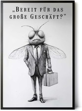 Divertente quadro mosche 30x45