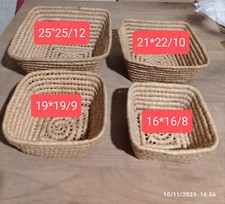 set 4 Cestino Porta Pane Frutta Mais intrecciato