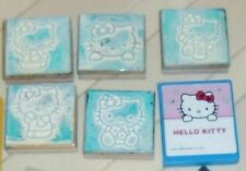 SET 5 TIMBRI LEGNO Vintage Wood Stamp Gattina Kawaii HELLO KITTY manga anime Cat