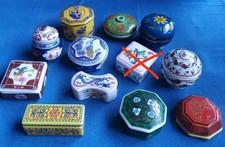 LOTTO 11 MINIATURE SCATOLINE CINESI DEL PRADO COLLECTION PORCELLANA DECORO AMANO