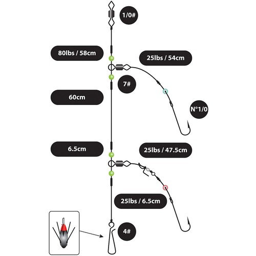 Grigi shore loop rig ganci - 2,