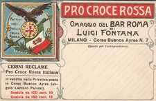 Pro Croce Rossa Omaggio Bar Roma Luigi FONTANA Milano RARA Cartolina