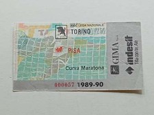 Biglietto Calcio stadio TORINO - PISA Curva Maratona 1989-90