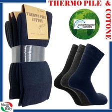 3 Paia Calze in PILE e CALDO COTONE Uomo Donna TERMICHE Corte Invernali Calzini