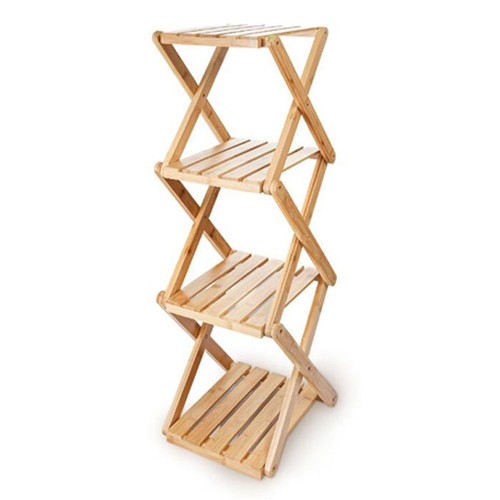 Scaffale legno bamboo 4 - legno,