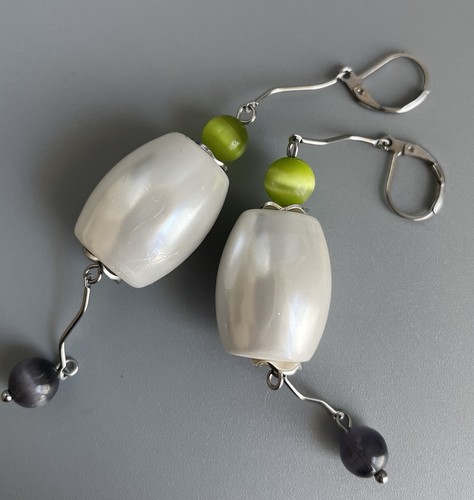 Orecchini donna acciaio perle - orecchini,