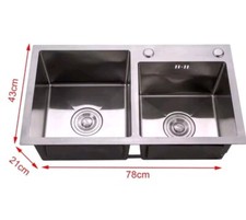 Lavello Doppio In Acciaio Inox