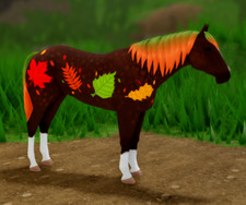 Cavallo dipinto ananas autunno