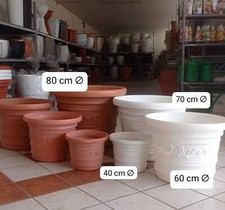 Vaso Tondo Festonato 40/60/80+ bianco/Terracotta Doppio Bordo Prestige cilindro+