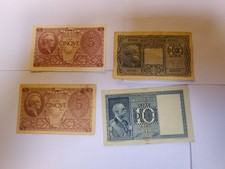 lotto 4 banconote 5 e 10 lire