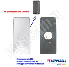 VETRO SPECCHIO RETROVISORE PER