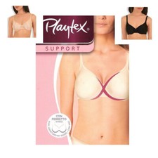 REGGISENO DONNA CON FERRETTO PLAYTEX SUPPORT art 6393 NUDO NERO AVORIO
