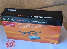 🖧 D-Link DKVM-2K 2 ports VGA + PS/2 KVM SWITCH - 2 PC LINK - New Sealed