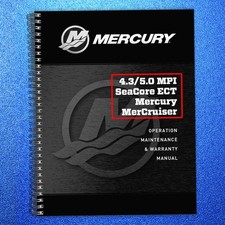 MERCURY 4.3 5.0 MPI SeaCore ECT MERCRUISER OPERATION MANUAL BOUND, JACKET