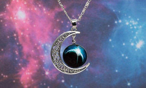 Collana ciondolo luna con - collana,