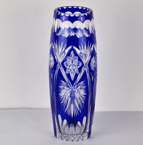 Stile liberty vaso vetro blu - vaso,