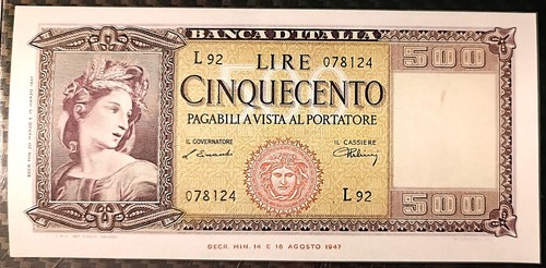 500 lire italia ornata - ornata, di