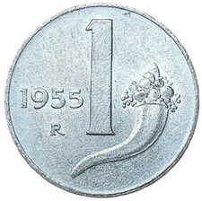 1 LIRA 1955 - CORNUCOPIA -