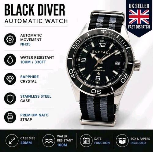 Orologio nh35 james bond - james,