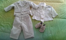 Vestito bambino battesimo usato velluto Bufi Made in Italy +scarpine  
