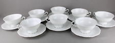 8 Tazze the con piattini porcellana bianca BAVARIA Hutschenreuther Tirschenreuth