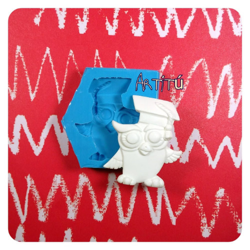 Stampo silicone gufo laurea - silicone,