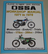 Manuale officina Ossa Motocross Enduro Trial 125 175 250 310 cc, anno 1971-1978