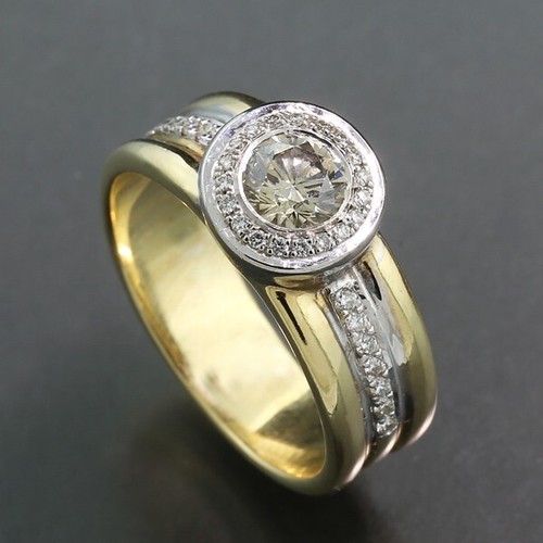 Anello solitario con - con, 1