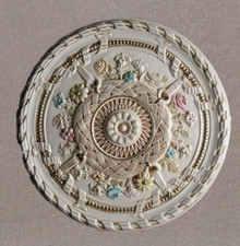 Rosone in gesso decorato a mano d160l diam.55 de.cor.interni.italy