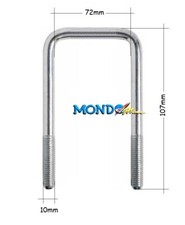 STAFFA A "U" PER RULLO CARRELLO PER PROFILATI 70x70mm LUNGH.107mm LARGH.72mm