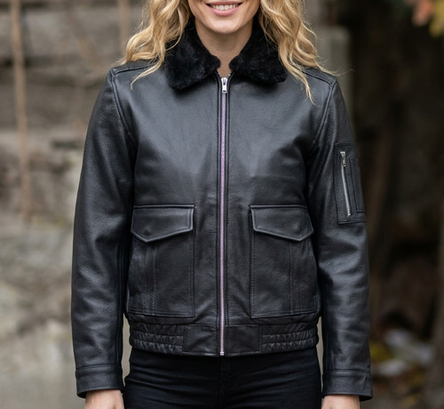 Giubbotto donna nero pelle