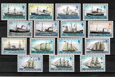 FALKLAND ISLANDS 1977 NAVI POSTALI MAIL SHIPS 15 VAL MNH YV 254-68 MF78780