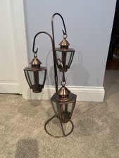 Lanterna antica da appendere in rame a 3 livelli albero (lanterne alte 25" 8")