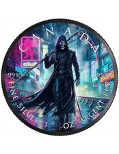 GRIM REAPER Cyberpunk 1 oz moneta argento 5$ Canada 2023