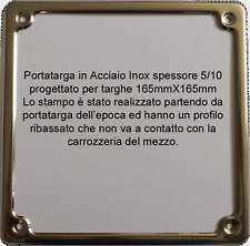 Portatarga/Cornice Targa ACCIAIO INOX Per Moto fino al 1985