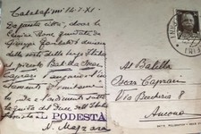 CALATAFIMI il podestà al piccolo Balilla di Ancona duce fascismo-Trapani 2 valig