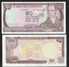 COLOMBIA 50 PESOS DE ORO 1986
