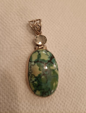 Pendente ciondolo argento turchese cristallo di rocca