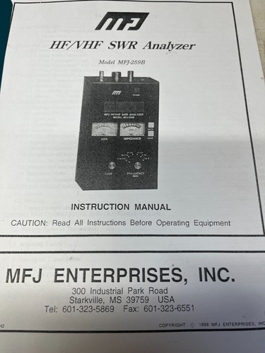 Mfj 259b vhf swr analyzer - mfj, -259b