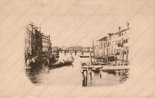 VENEZIA Barche molo pescatori gondola Cartolina