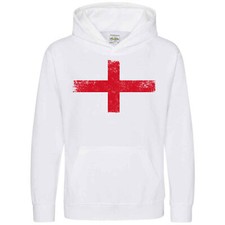 Felpa con Cappuccio Bandiera Rugby Inghilterra Paese Inglese Cross Nation Idea Regalo per Bambini Tappeto...