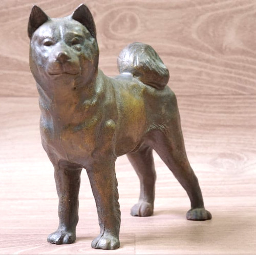 Statua metallo cane hachiko - in,