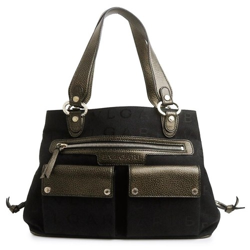 Bvlgari logomania black canvas - bvlgari,